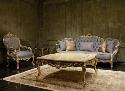 Classic gray living room sofas Chesterfield couches three-seater armchair